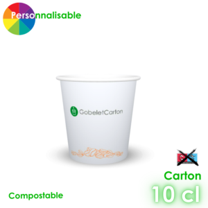Gobelet personnalisable compostable 10cl 1
